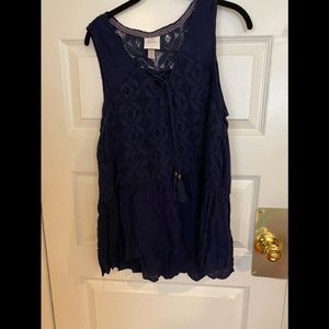 Knox rose xxl navy blue tank NWT